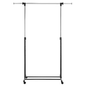 Metal base adjustable single rod garment rack